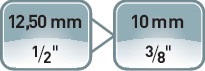 HAZET Reduzierstück 958 Antriebs-4-KT.1/2 Zoll Abtriebs-4-KT.3/8 Zoll L.36mm HAZET