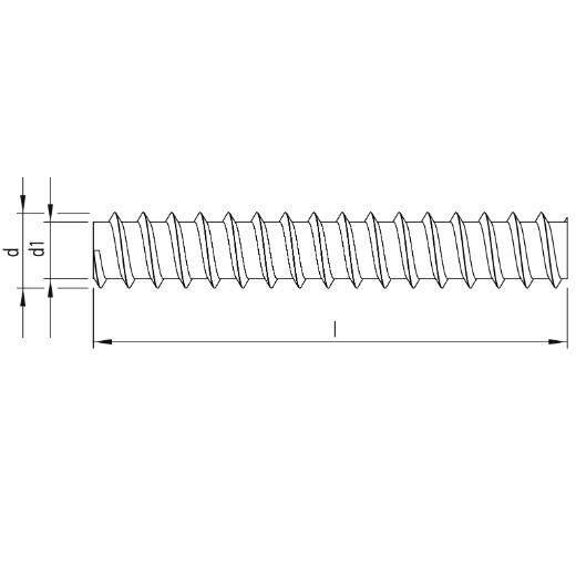HECO WB-T 16,0 x 2200, Gewindestange, ohne Antrieb, Vollgewinde, verzinkt blau, A2K, gleitbeschichtet