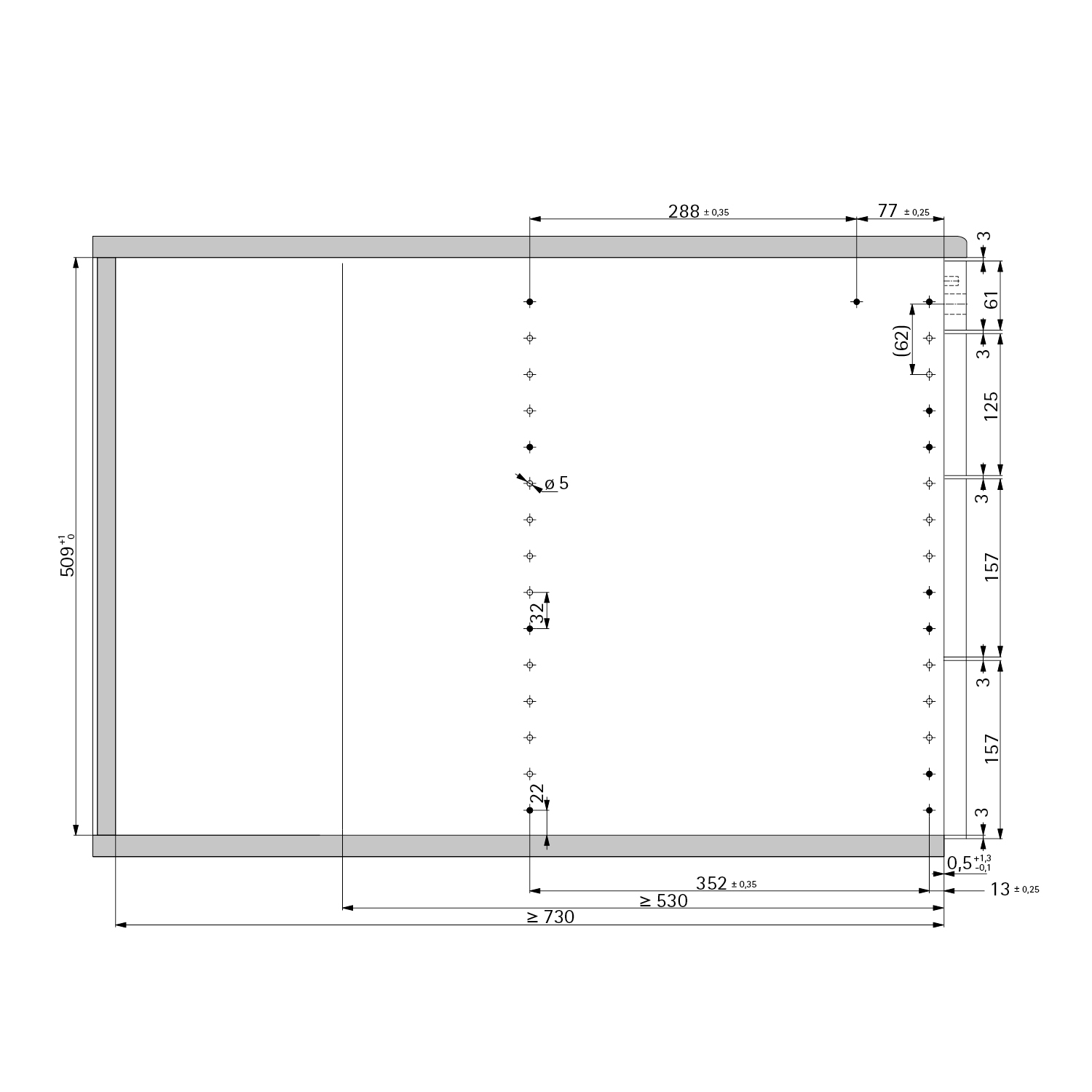 HETTICH Konstruktionszeichnung Quadro 12 / 3 x KA 270, 75941