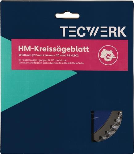 TECWERK Handkreissägeblatt AD 160mm Z.48 HLTCG Schnitt-B.2,2mm TECWERK