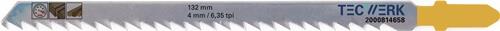 TECWERK Stichsägeblatt Gesamt-L.132mm Zahnt.4mm S.1,27mm HCS 5 St./Karte TECWERK