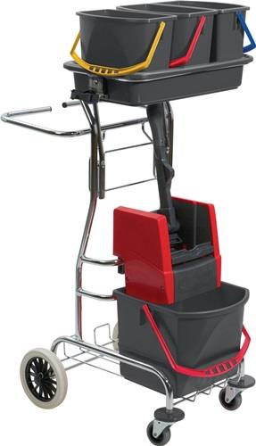 Nordwest Reinigungswagenset Eimer 1x17l,3x6l/Presse/Stiel/ Halter/5Mopps STA