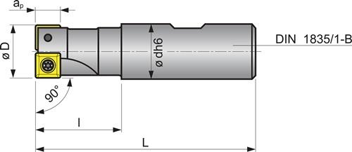 TECWERK Schaftfräser D.20mm vern.m.IK Z.2 SOMT 09T304 TECWERK