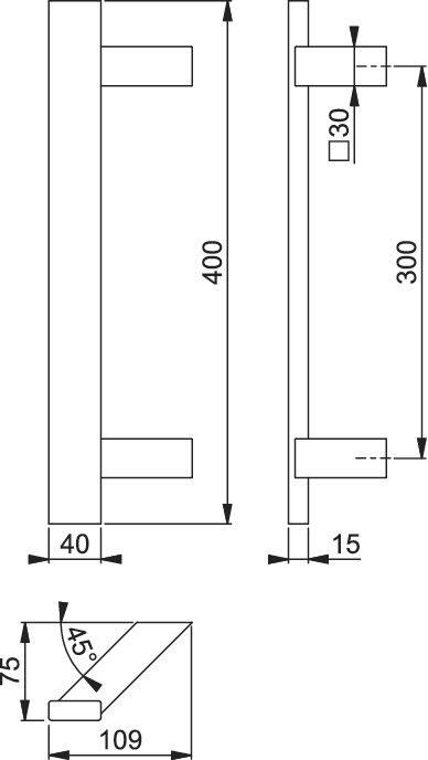 HOPPE® Stoßgriff E5724, Edelstahl, 3977458