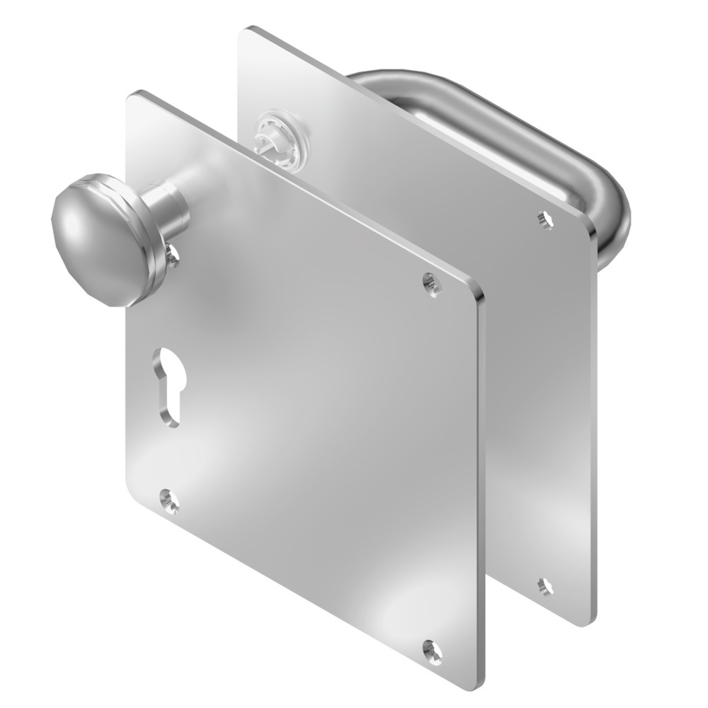 BKS Wechselgarnitur RONDO H1.0/K1.0 mit Breitschild B-70250, Edelstahl BKS Wechselgarnitur RONDO H1.0/K1.0 mit Breitschild B-70250, Edelstahl