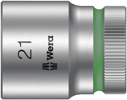 WERA Steckschlüsseleinsatz 8790 HMC Außen-6-kant SW21mm L.37mm 4-kt1/2Zoll CV verchr.
