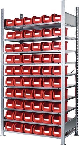 KAPPES Steckregal H2000xB1000xT300mm Grundregal 10 Stahl-Bd.60xGr.6 rot KAPPES