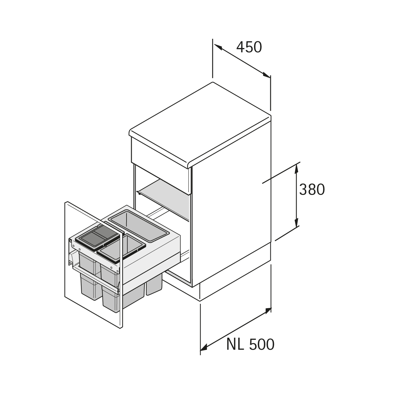 HETTICH Frame 450 für ArciTech, NL 500, 9208771