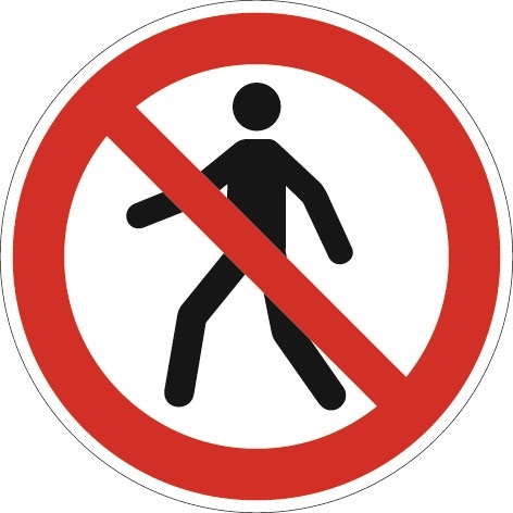 PROMAT Verbotszeichen ASR A1.3/DIN EN ISO 7010 Fußgänger verboten Folie