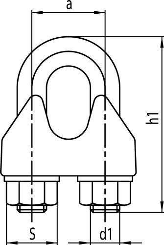 Nordwest Sicherheitsdrahtseilklemme DIN 1142-EN 13411-5 Gew.M5 Nenn-Gr.5,0mm verz.