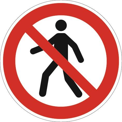 PROMAT Verbotszeichen ASR A1.3/DIN EN ISO 7010 Fußgänger verboten Folie