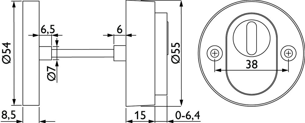 HERMAT Paar Schutz-Schlüsselrosette 2038.KS, Edelstahl