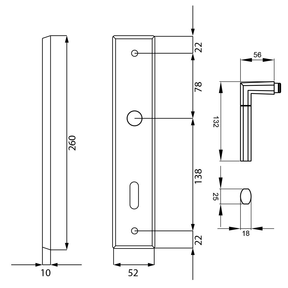 KARCHER DESIGN Drückergarnitur RLE48 BB0 71 - Buntbart, Edelstahl
