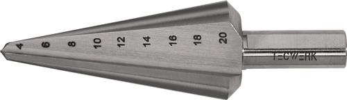 TECWERK Blechschälbohrer Bohrber.4-20mm HSS-Co Gesamt-L.71mm Z.2 TECWERK