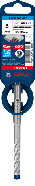 BOSCH EXPERT SDS plus-7X Hammerbohrer, 8 x 50 x 115 mm. Für Bohrhämmer