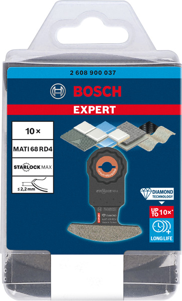 BOSCH EXPERT Corner Blade MATI 68 RD4 Blatt für Multifunktionswerkzeuge, 68 x 30 mm, 10-tlg.. Für oszillierende Multifunktionswerkzeuge