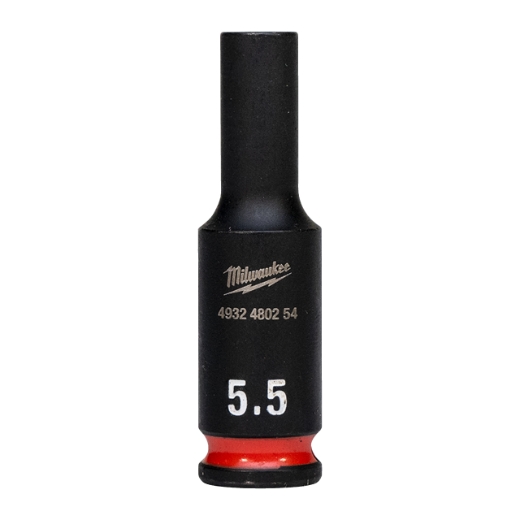 MILWAUKEE 5,5 x 50 mm SHOCKWAVE Schlagnuss 1/4" lang