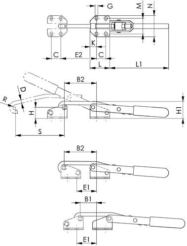 AMF Verschlussspanner Nr.6847NI Gr.5 horiz.AMF