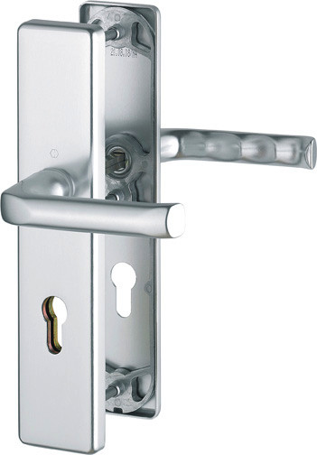 HOPPE® Schutz-Drückergarnitur mit Langschild London 113/2221/2410, 10/92 mm, Aluminium, 3701312