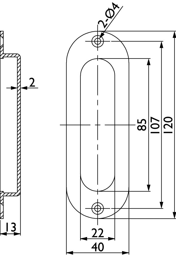 HERMAT Schiebetürmuschel 3673, Edelstahl