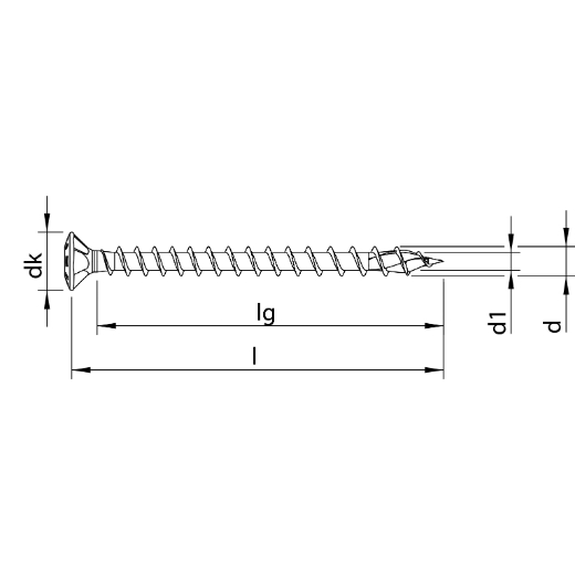 HECO TOPIX-plus A2 4,5 x 40, Linsensenkkopf mit Frästaschen, Drive, Variables Vollgewinde, blank, gleitbeschichtet