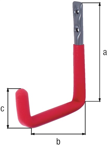 GAH Wandhaken U-Form Rotgummi A.83mm STA roh verz.D.18mm GAH