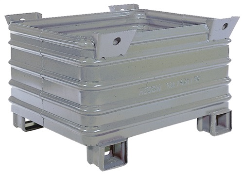 HESONWERK Transport- u.Stapelbehälter L1200xB1000xH650mm Stahlbl.mausgrau Trgf.2000kg