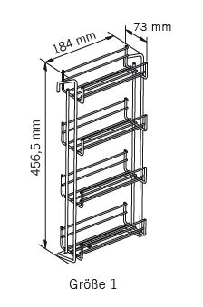 Gewürzregal-Adapter, Größe 1, B=386 mm, chrom Vauth Sagel