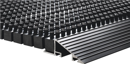 Nordwest Fußmatte schwarz/silber PP/Alu L600xB900xS22mm