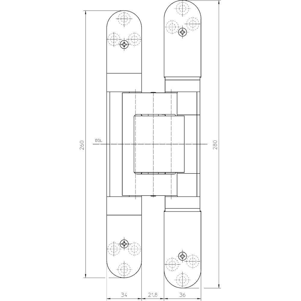 SIMONSWERK Verdecktliegendes Türband TECTUS® TE 645 3D