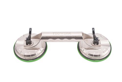 TECWERK Saugheber Trgf.80kg Kopf-D.118mm 2 Köpfe Alu TECWERK