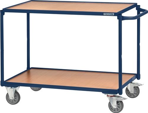 Tischwagen saphirblau, RAL 5003 Trgf.300 kg Schiebebügel waagerecht TECWERK
