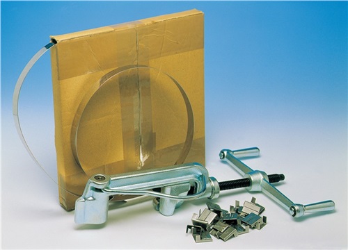 WERTH Umreifungsset f.Edelstahlband Band-L.30m Band-B.13mm im Spenderkarton