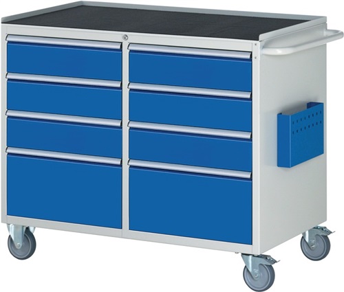 RAU Werkstattwagen Metallablage H975xB1145xT650mm lichtgrau/enzianblau 2x270,6x150mm