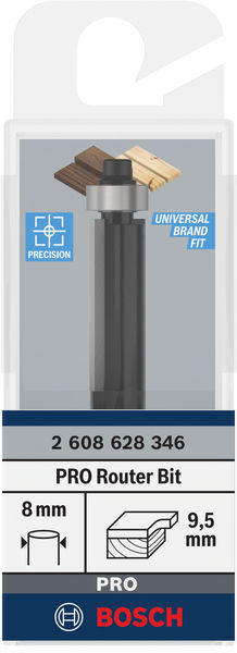 BOSCH Bündigfräser Standard for Wood, 8 mm, D1 9,5 mm, L 25,4 mm, G 68 mm