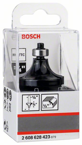 BOSCH Abrundfräser 1/4", R1 12,7 mm, D 38,1 mm, L 18,6 mm, G 60 mm