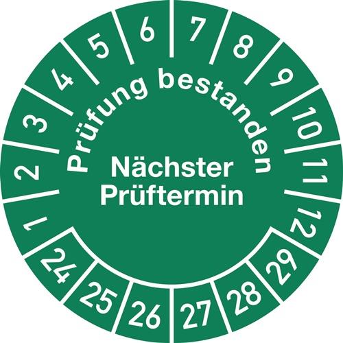 Nordwest Mehrjahresprüfplakette D.30mm Prüfung bestanden 24-29 Folie Btl.a 100 St.