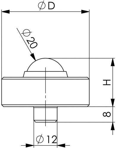 AMF Schraubbockaufsatz Nr.6445 Einsteckzapfen-D.12mm KGL drehb.AD 45mm AMF