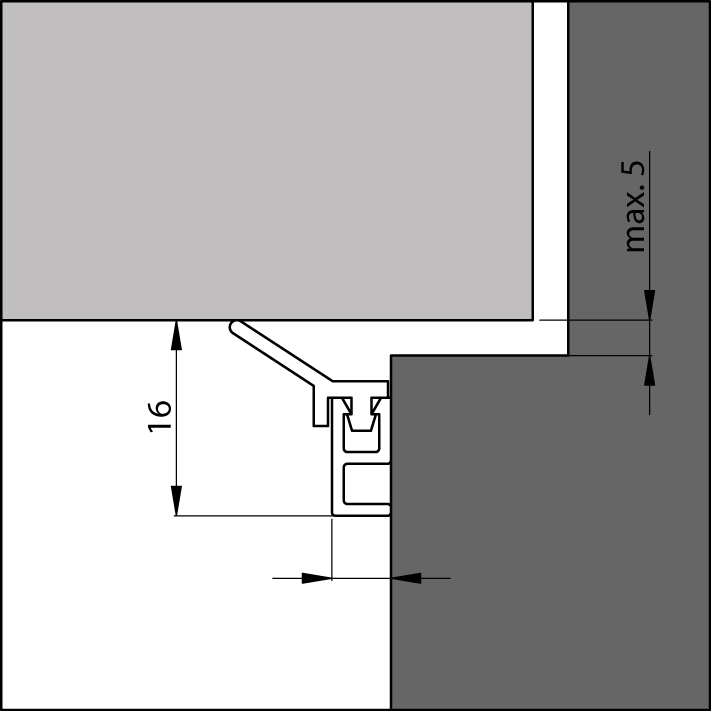 ELLEN Abdichtungsschiene PTS-UL z. nageln KF weiß, H 16 x L 2100mm