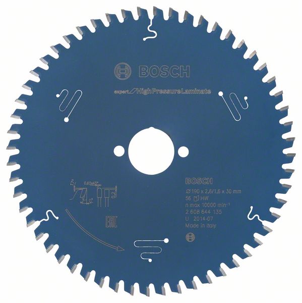 BOSCH Kreissägeblatt Expert for High Pressure Laminate, 190 x 30 x 2,6 mm, 56