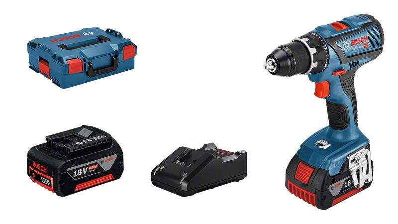 BOSCH Akku-Bohrschrauber GSR 18V-28, 2 x Akkus GBA 18V, Schnellladegerät GAL 18V-40 BOSCH Akku-Bohrschrauber GSR 18V-28, 2 x Akkus GBA 18V, Schnellladegerät GAL 18V-40