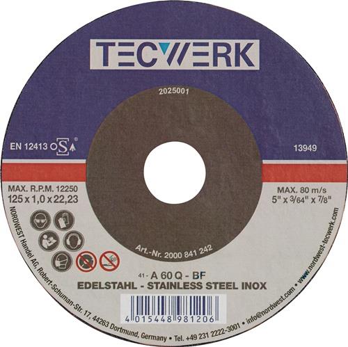 Trennscheibe INOX INOX Bohrung 22,23 mm TECWERK