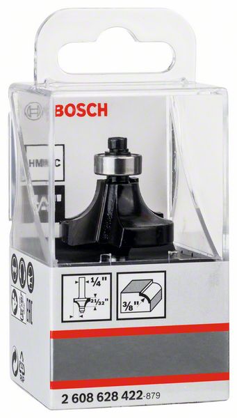 BOSCH Viertelstabfräser 1/4", R1 9,5 mm, D 31,8 mm, L 16,2 mm, G 57 mm