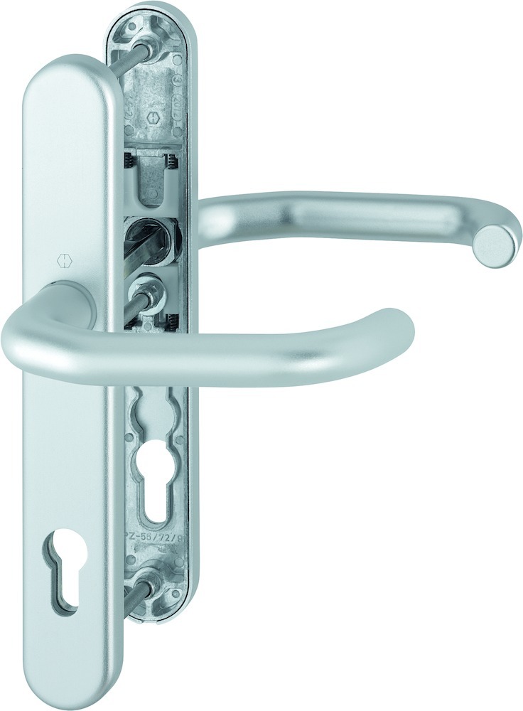 HOPPE® Schutz-Drückergarnitur mit Schmalschild Paris 138GF/3358/3357N, Aluminium, 2424587