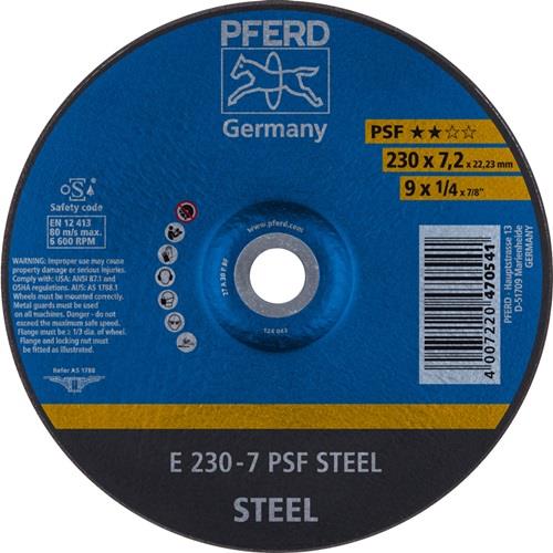 PFERD Schruppscheibe PSF STEEL D230xS7,2mm gekr.STA Bohr.22,23mm PFERD