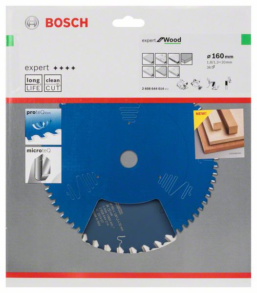 BOSCH Kreissägeblatt Expert for Wood, 160 x 20 x 1,8 mm, 36