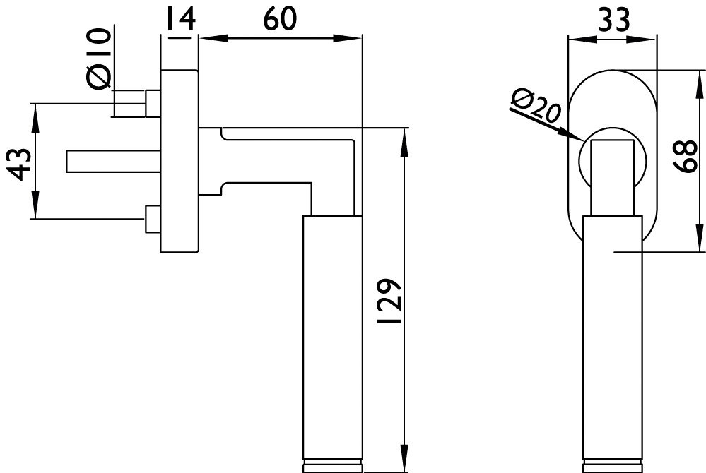 HERMAT Fenstergriff INFINITY 1831, oval, Edelstahl
