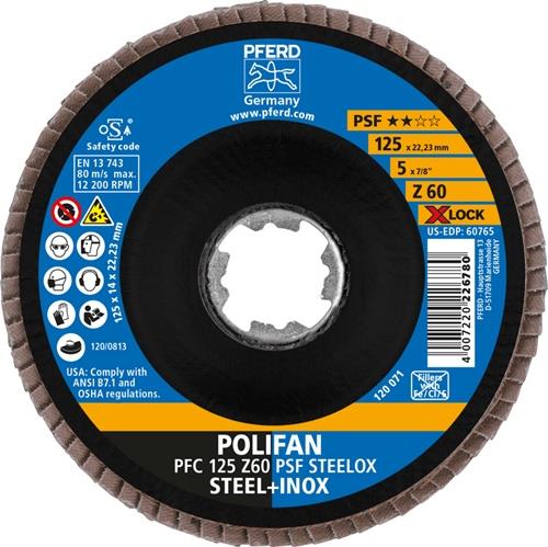 PFERD Fächerscheibe X-LOCK PSF Z STEELOX D.125mm K.60 kon.INOX ZK Z PFERD PFERD Fächerscheibe X-LOCK PSF Z STEELOX D.125mm K.60 kon.INOX ZK Z PFERD