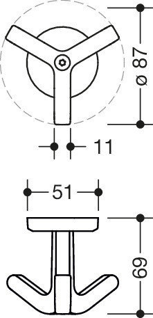 HEWI Deckenhaken 477.94B030, Polyamid, 477.94B030 18