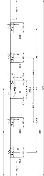 WINKHAUS Automatik Mehrfachverriegelung T-AV4D-F2460 L124/35 A9 92/8 M4 RS MC, WINKHAUS Automatik Mehrfachverriegelung T-AV4D-F2460 L124/35 A9 92/8 M4 RS MC,